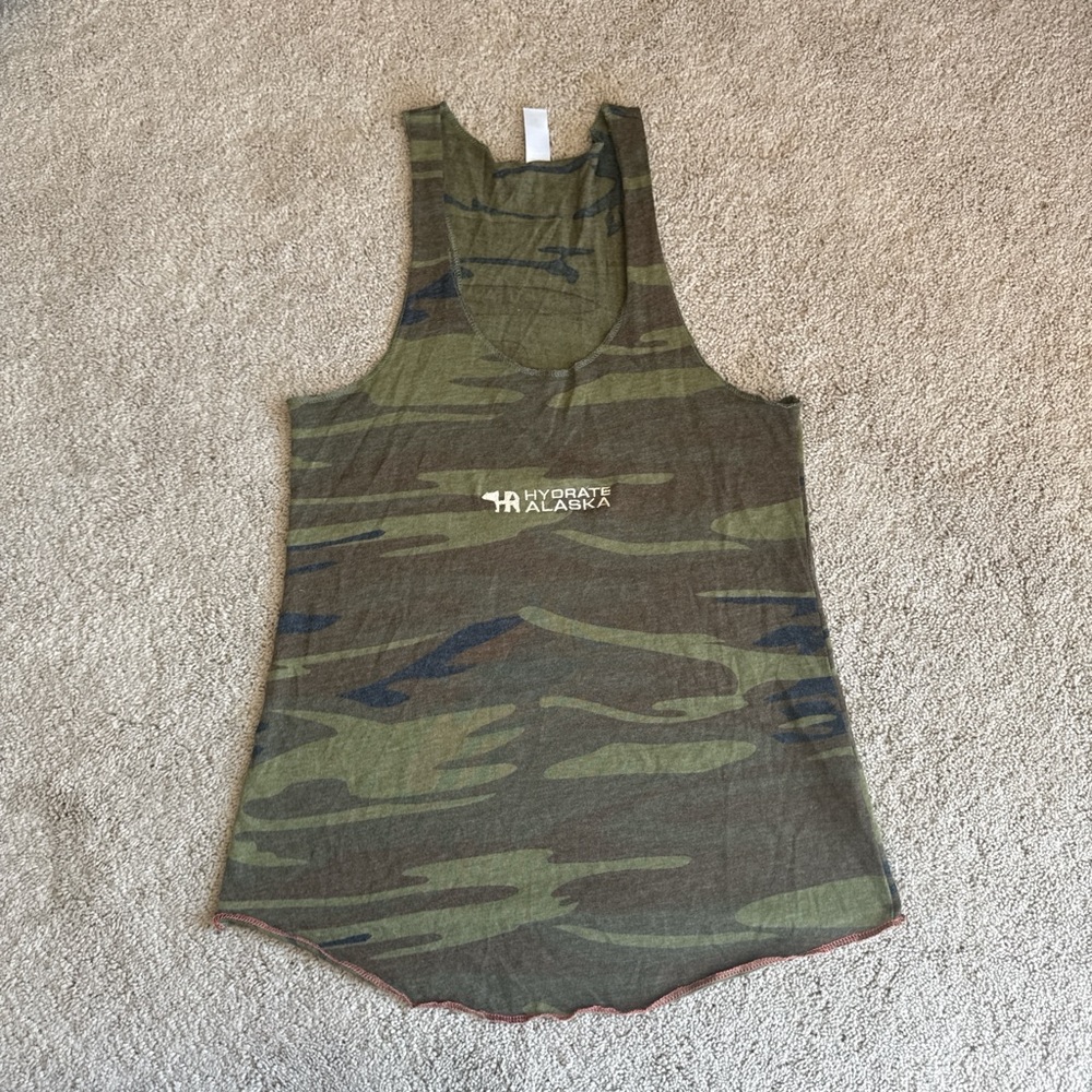Alternative Asymmetrical Green and Brown Sleeveless Tank